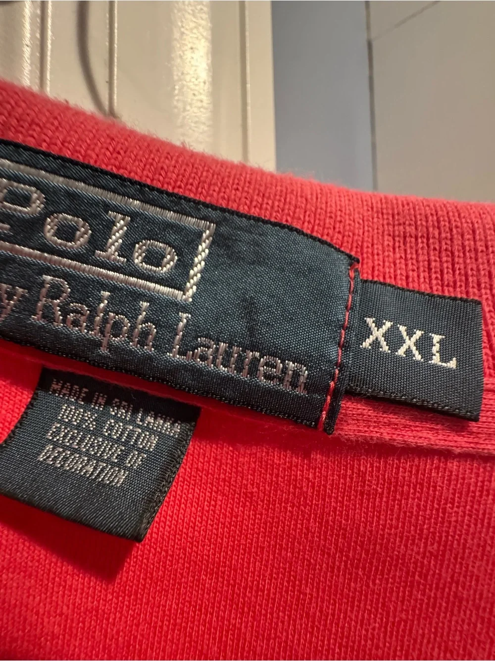 Ralph Lauren Polo Shirt in Coral Red with Navy Logo